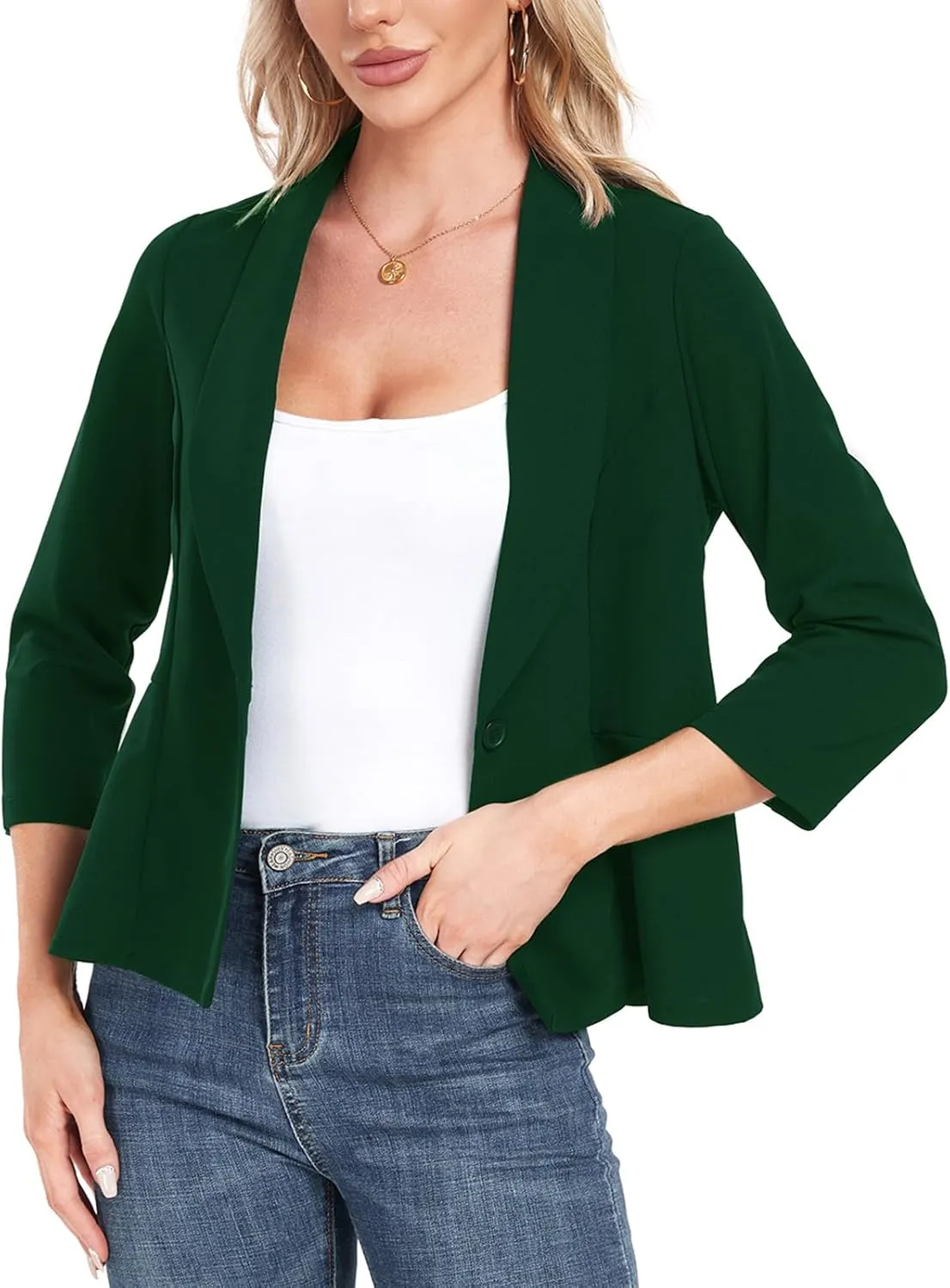 MINTLIMIT Womens Blazer Suit Jackets Dressy 3/4 Sleeve Blazer Casual Business Blazer for Work 2025
