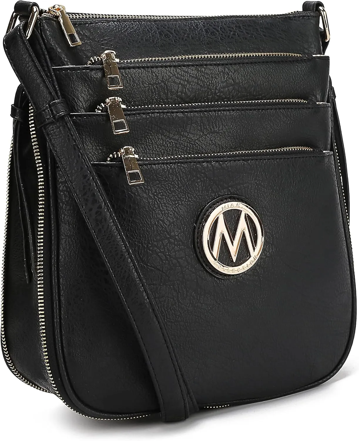 MKF Collection Crossbody Bag for Women – PU Leather Messenger Bag Purse – Designer Handbag Shoulder Strap Purse By Mia K