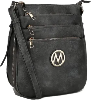 MKF Collection Crossbody Bag for Women – PU Leather Messenger Bag Purse – Designer Handbag Shoulder Strap Purse By Mia K