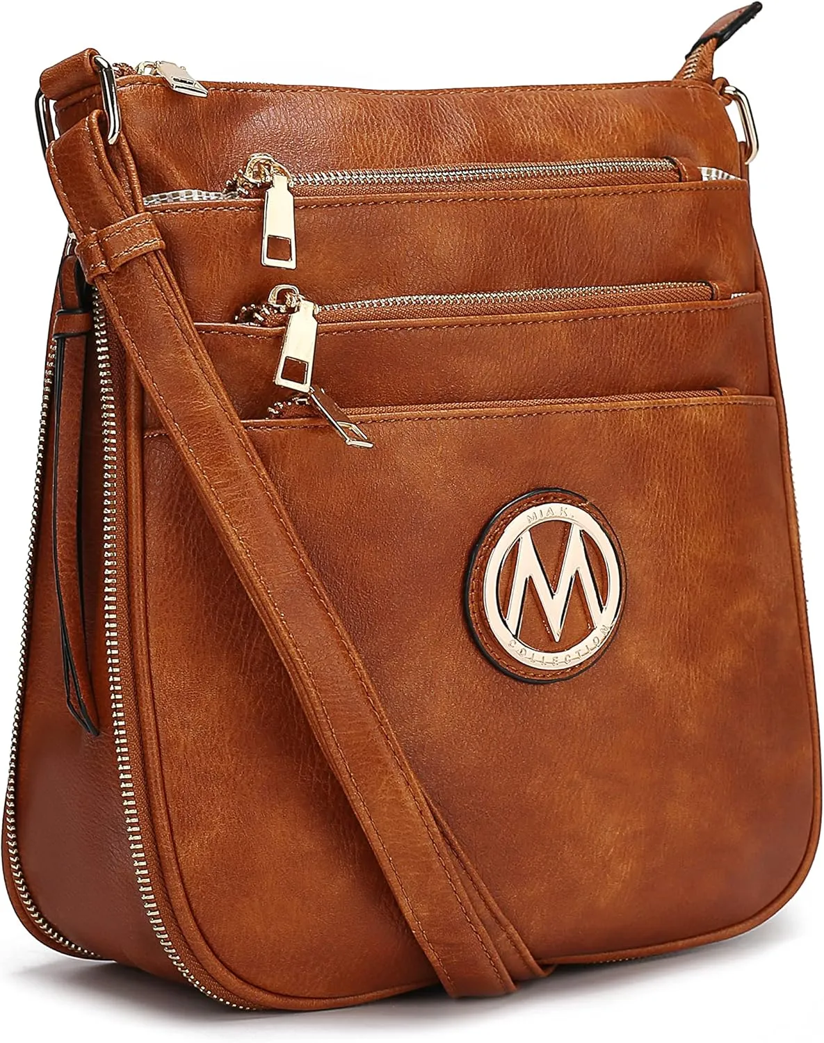 MKF Collection Crossbody Bag for Women – PU Leather Messenger Bag Purse – Designer Handbag Shoulder Strap Purse By Mia K