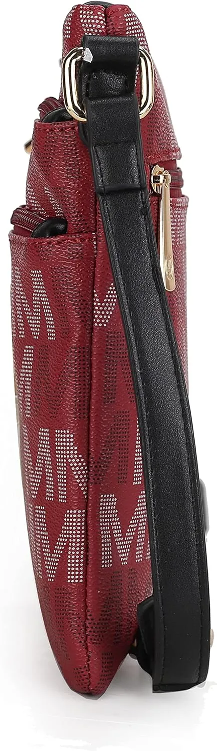 MKF Collection Crossbody Bag for Women, Vegan Leather Triple Zipper Handbag Crossover Bag Purse Shoulder Bag Strapby Mia K