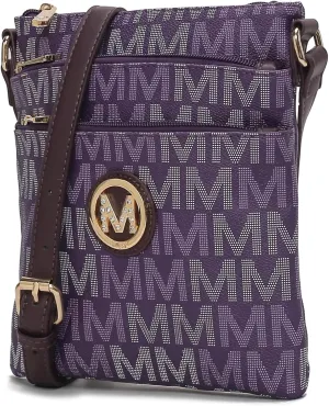 MKF Collection Crossbody Bag for Women, Vegan Leather Triple Zipper Handbag Crossover Bag Purse Shoulder Bag Strapby Mia K