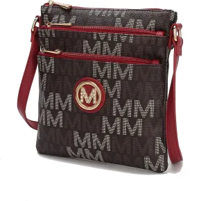MKF Collection Crossbody Bag for Women, Vegan Leather Triple Zipper Handbag Crossover Bag Purse Shoulder Bag Strapby Mia K