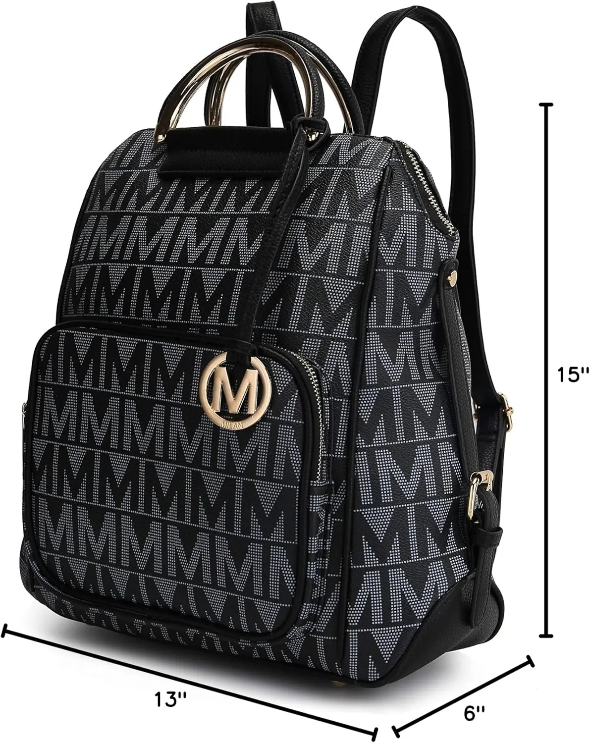 MKF Collection Signature Women Backpack, Vegan Leather Travel Bag Top-Handle Fashion Business Work Bag by Mia K