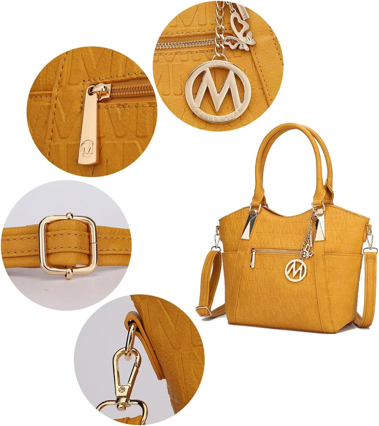 MKF Collection Tote Satchel Handbag for Women: PU Leather Shoulder Bag – Top-Handle Purse, Ladies Pocketbook By Mia K