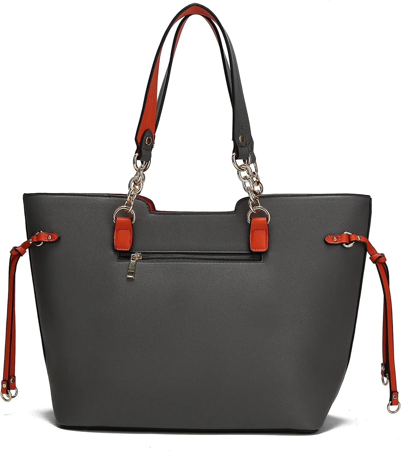 MKF Set Shoulder Bag for Women & Wristlet Wallet Purse: Top Handle Tote Satchel PU Leather Handbag Pocketbook