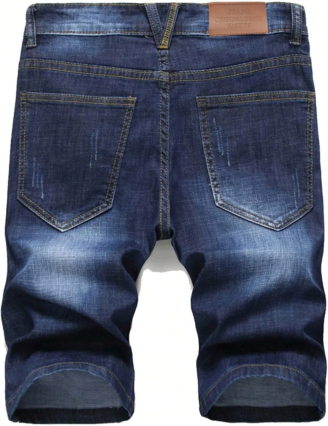 MLANM Men's Denim Shorts Classic Fit Distressed Summer Fashion Ripped Jean Shorts
