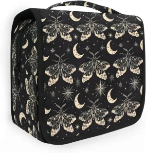 MNSRUU Hanging Toiletry Bag Butterfly and Moon Skull Travel Makeup bag for Toiletries Portable Travel Toiletry Organizer Cosmetic Bags with Hanging Hook