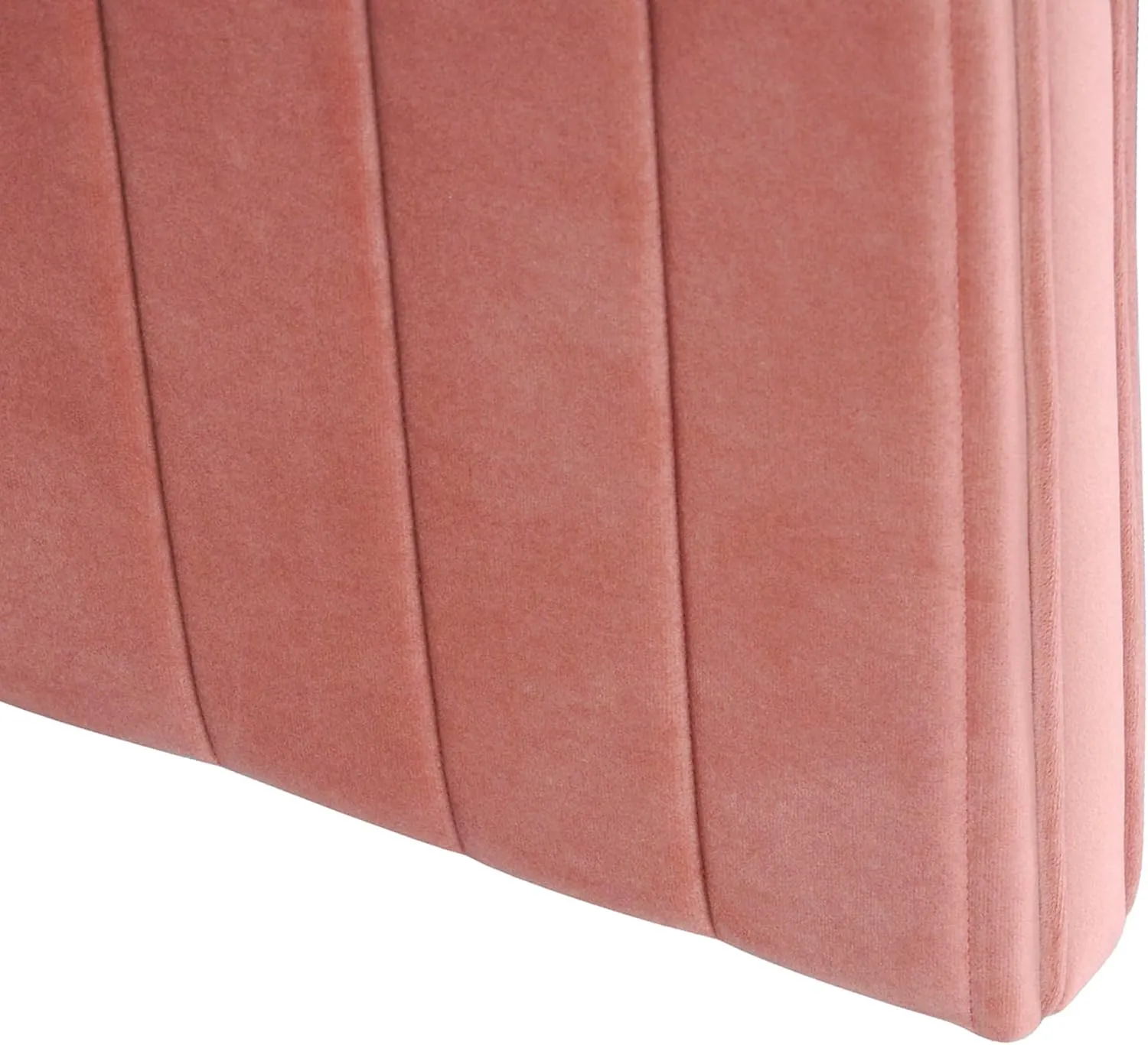 Modern Channel Tufted Velvet Ottoman Home Décor|Ottoman for Living Room & Bedroom - Blush Pink