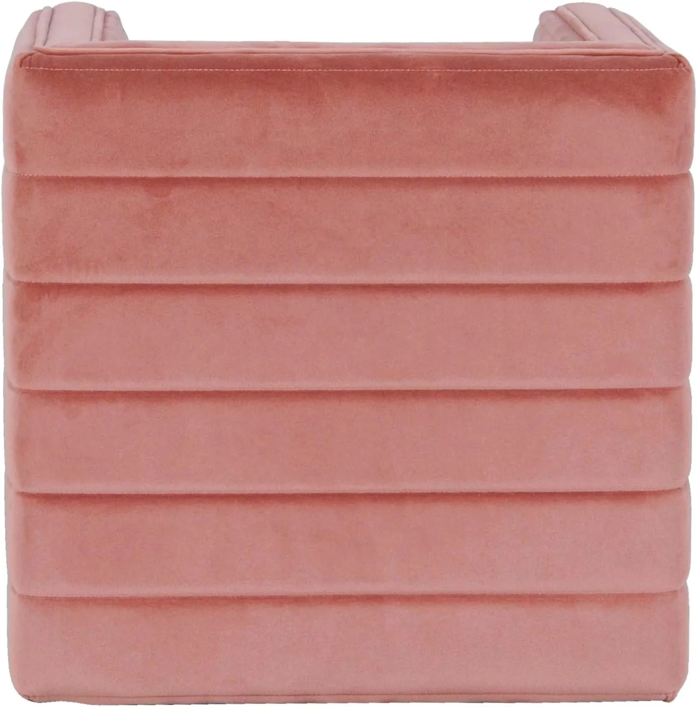 Modern Channel Tufted Velvet Ottoman Home Décor|Ottoman for Living Room & Bedroom - Blush Pink