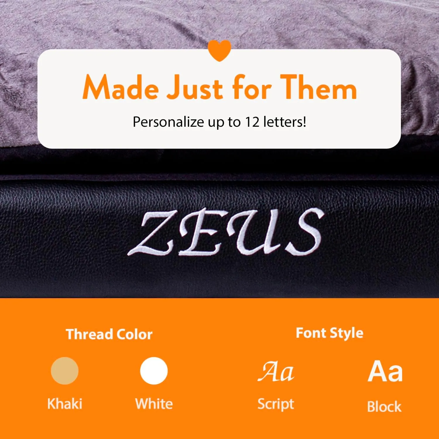 Moots Premium Leatherette Pets Sofa, Charcoal, Extra Large, Customizable