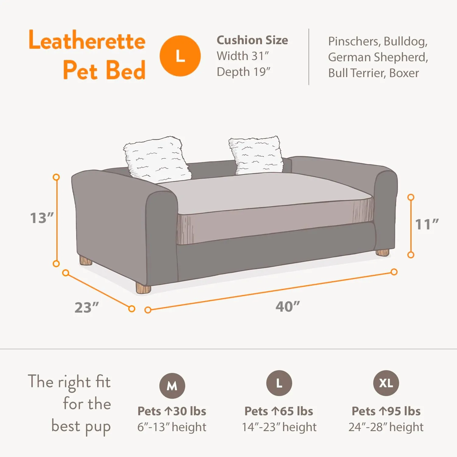 Moots Premium Leatherette Pets Sofa, Espresso, Medium/Large