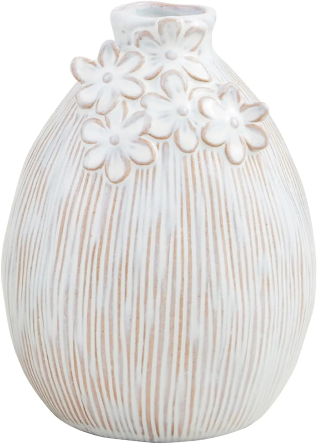 Mud Pie Small Flower Bloom Vase; Small 7 1/4" x 5 1/2" Dia