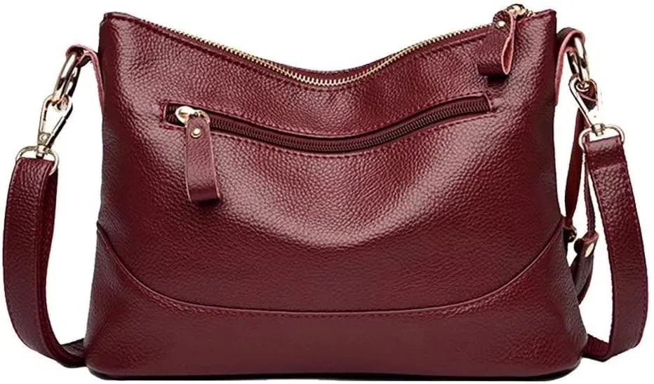 Mudono Crossbody Bag for Women Leather Shoulder Bag Tassel Satchel Retro Handbag Lightweight Purse