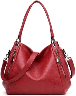 Mudono Top Handle Handbag for Women Large Capacity Tote Bag Leather Shoulder Bag Retro Crossbody Bag Satchel