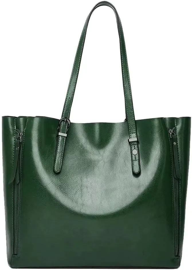 Mudono Tote Bag for Women PU Leather Shoulder Bag Top Handle Handbag Large Capacity Satchel Retro Purse