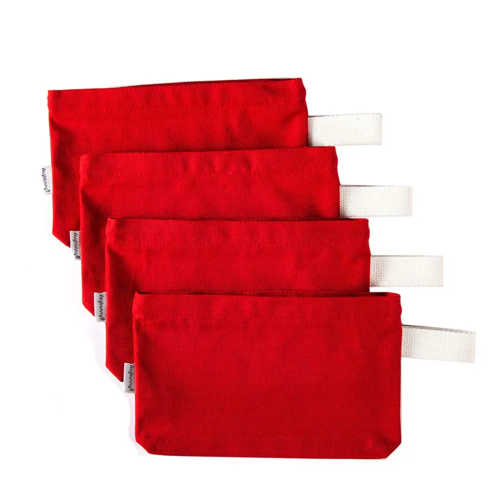 Multi-purpose Cotton Canvas Zipper makeup Bag Pouch 4-pack
