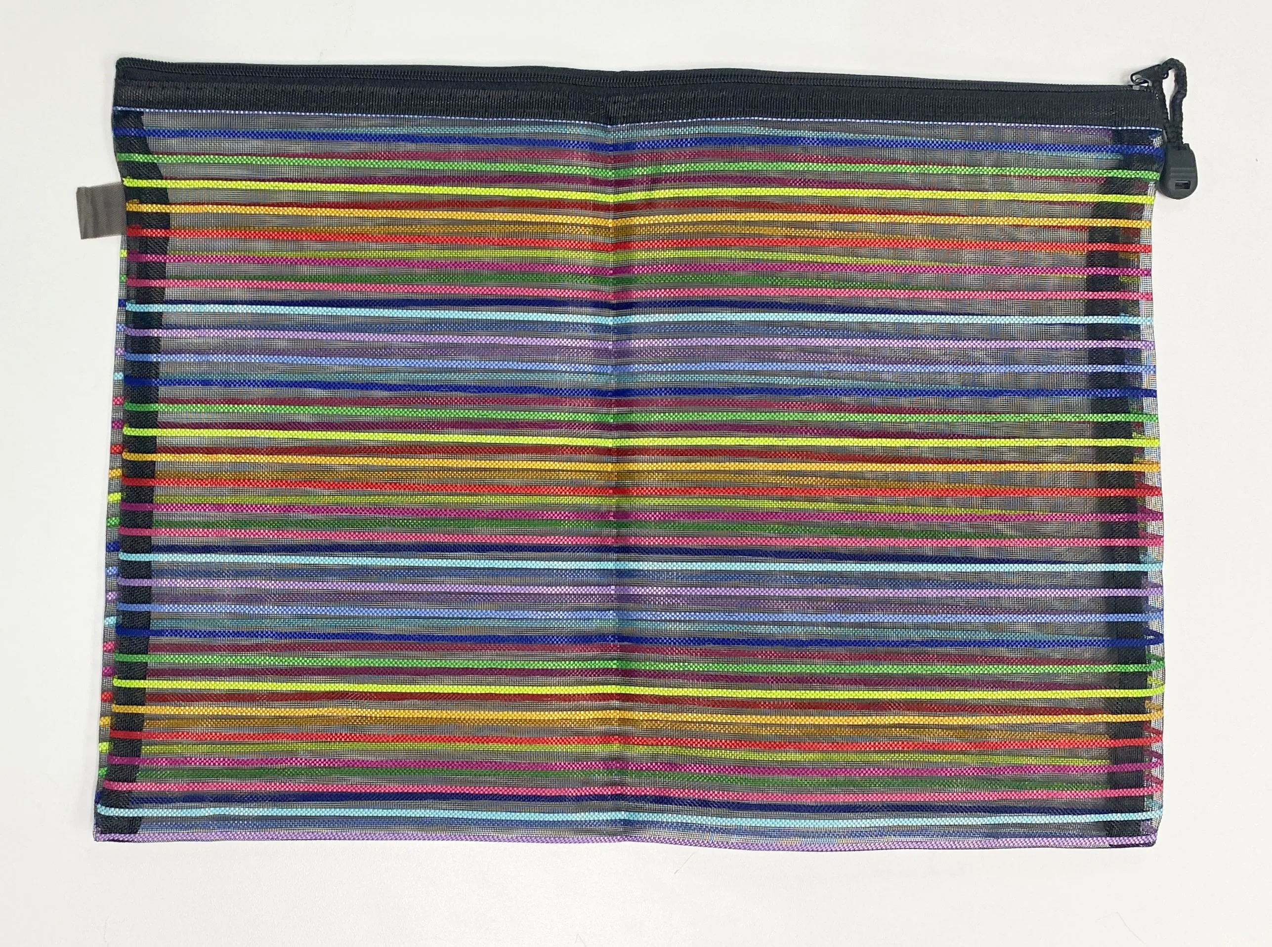 multi-striped bag, black