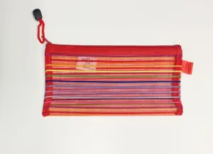 multi-striped bag, red