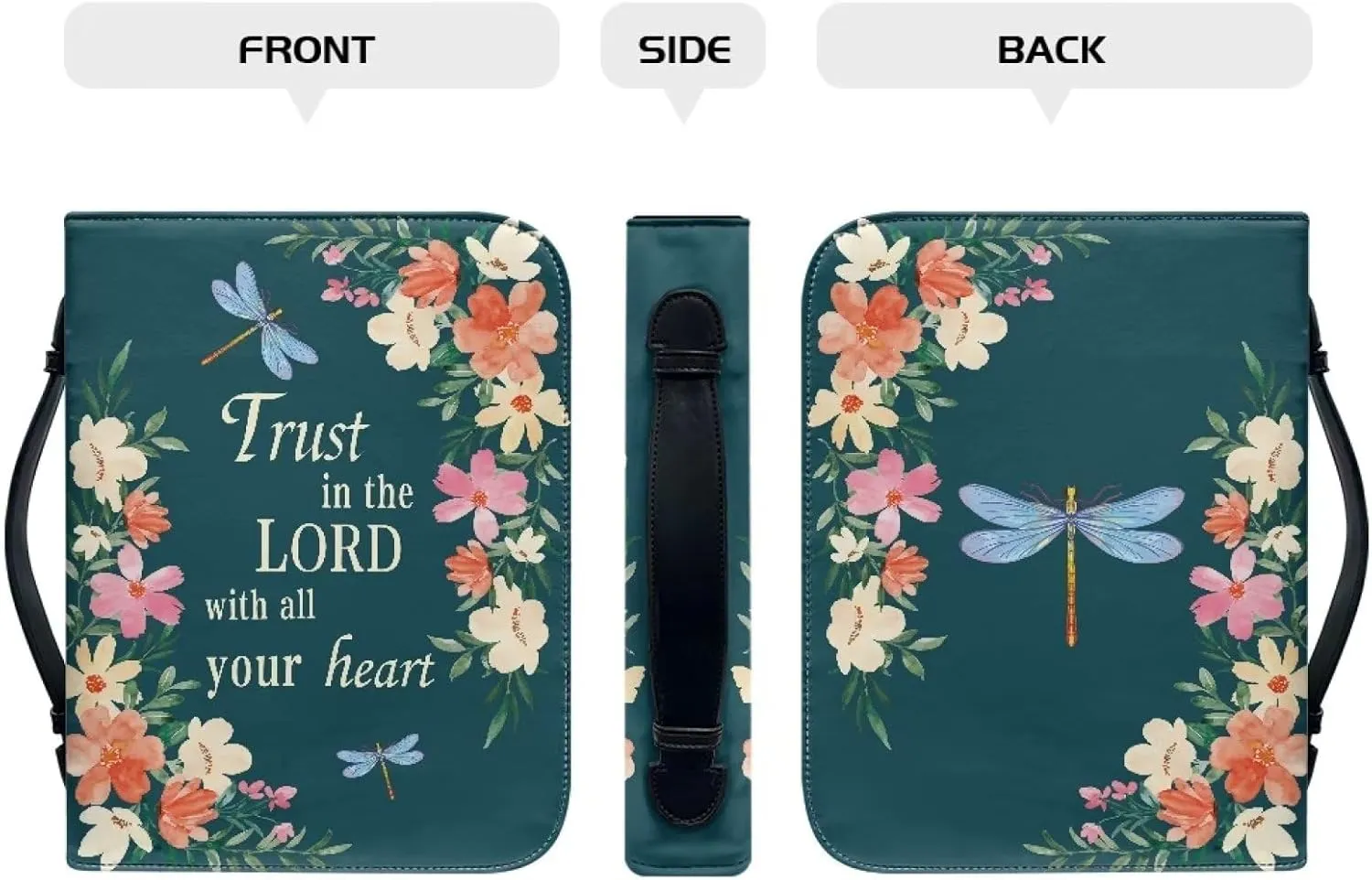 Mumeson Bible Covers for Women Leather Bible Carrying Case Organizer Bag Standard Size Large Capacity Bible Holder