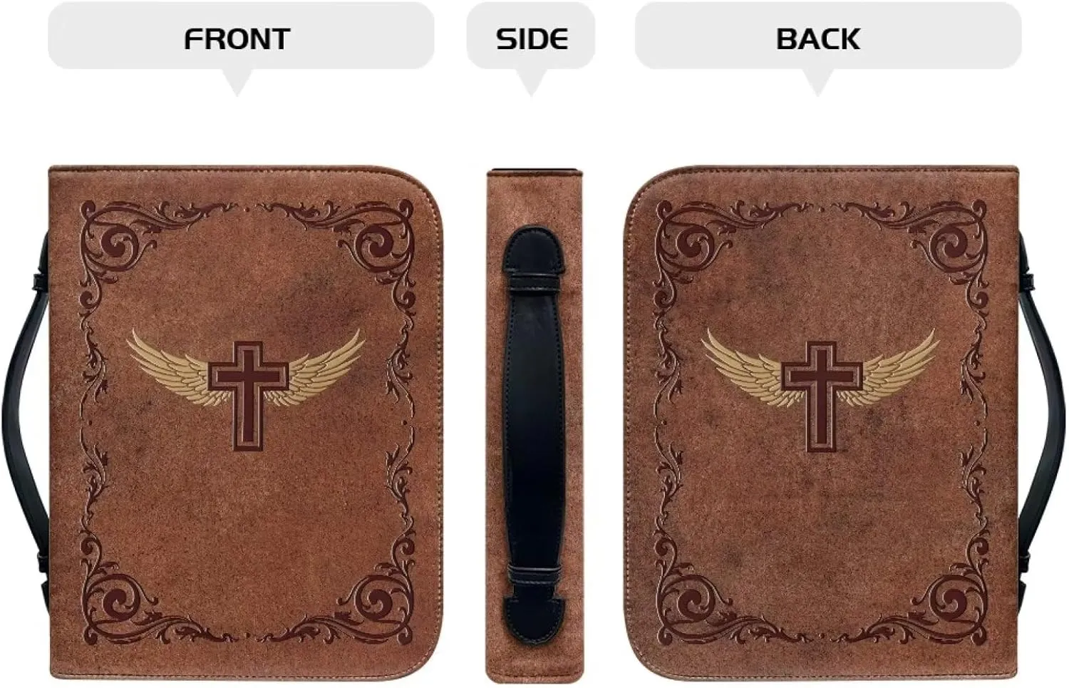 Mumeson Bible Covers for Women Leather Bible Carrying Case Organizer Bag Standard Size Large Capacity Bible Holder