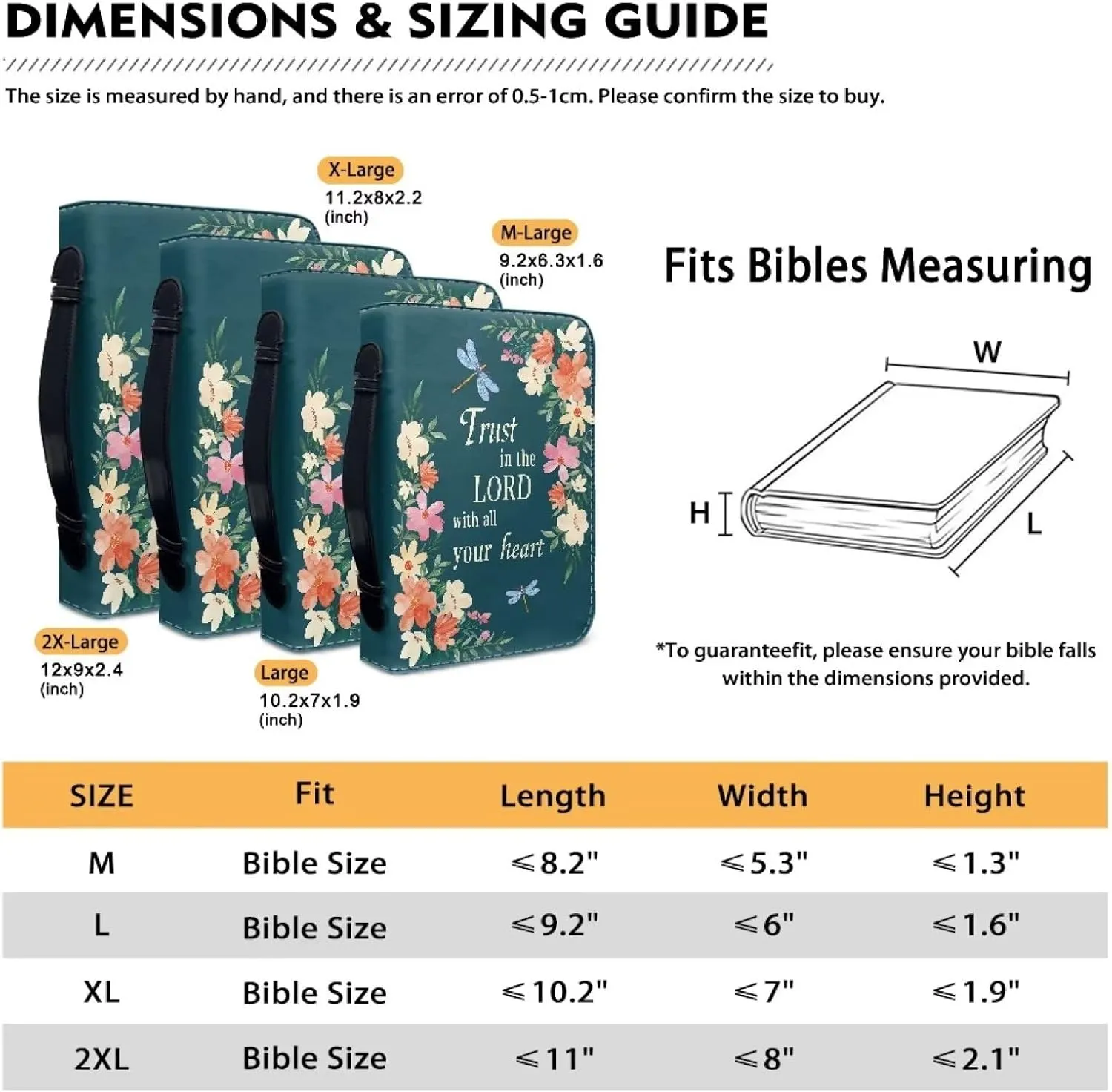 Mumeson Bible Covers for Women Leather Bible Carrying Case Organizer Bag Standard Size Large Capacity Bible Holder