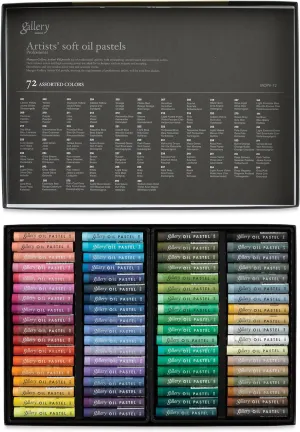 MUNGYO Gallery Professional Artists' Soft Oil Pastels Set of 72 Vibrant Colors for Blending