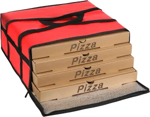 musbus 20x20x8 RED Pizza Carrier Insulated Bags Large for Deliveries, Insulated Pizza Carrier Delivery Bag Food Bag for Personal and Professional Use