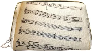Music notation Printed Small Makeup Bag,Travel Cosmetic Bag Purse with Zipper,Water-resistant Makeup Organizer Bag for Women