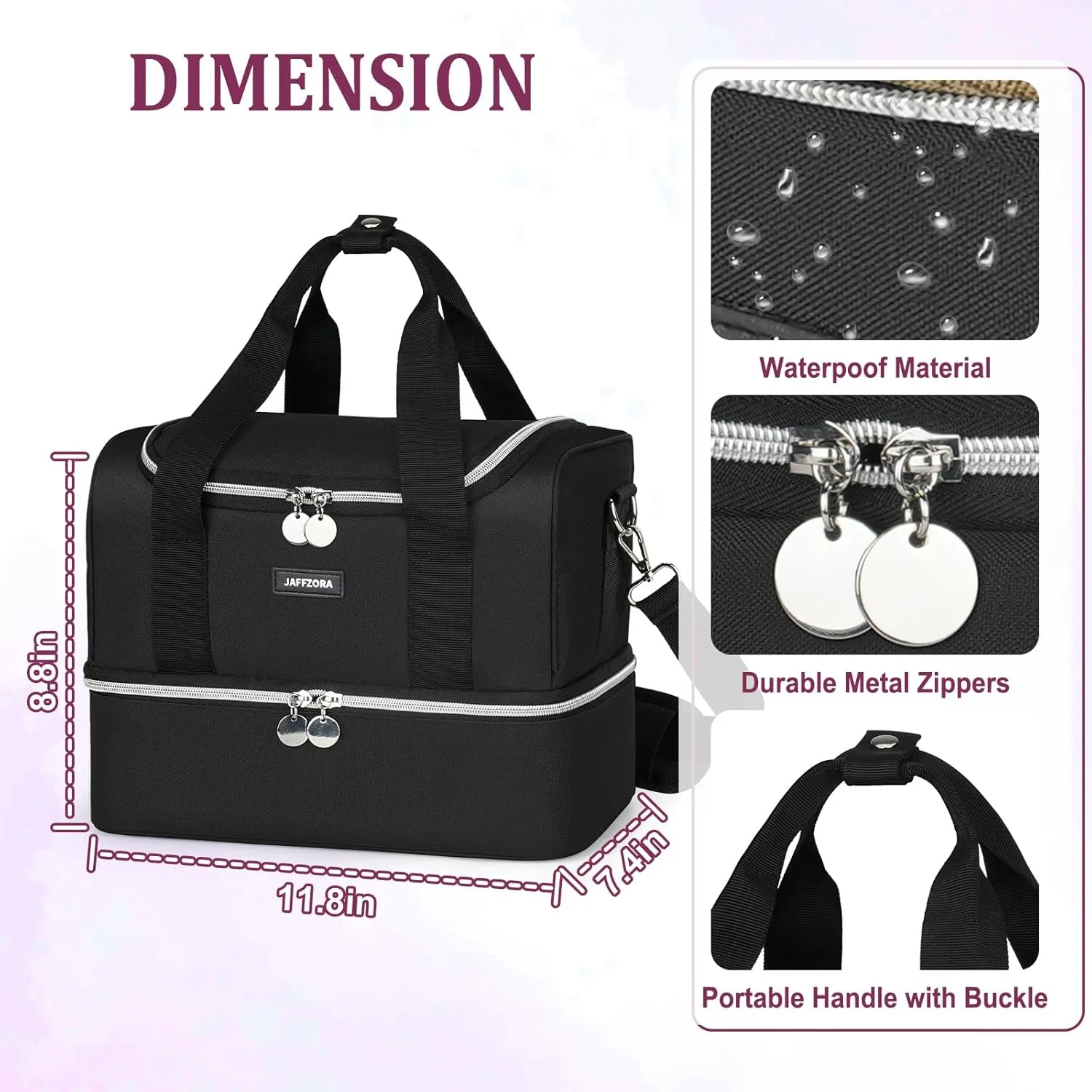 Nail Polish Organizer Case - Large Double Layer Organizers and Storage Bag for Nail Supplies and Art Tech