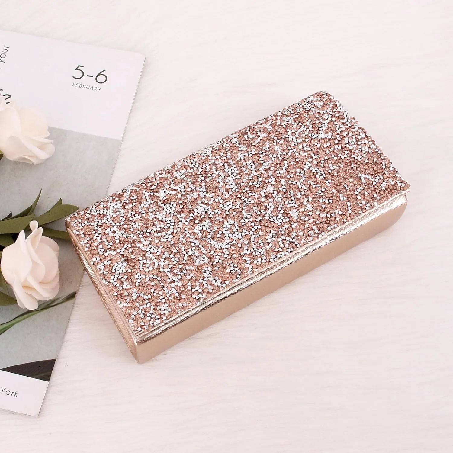 Naimo Bling Shiny Rhinestone Wedding Evening Party Clutch Handbag Purse