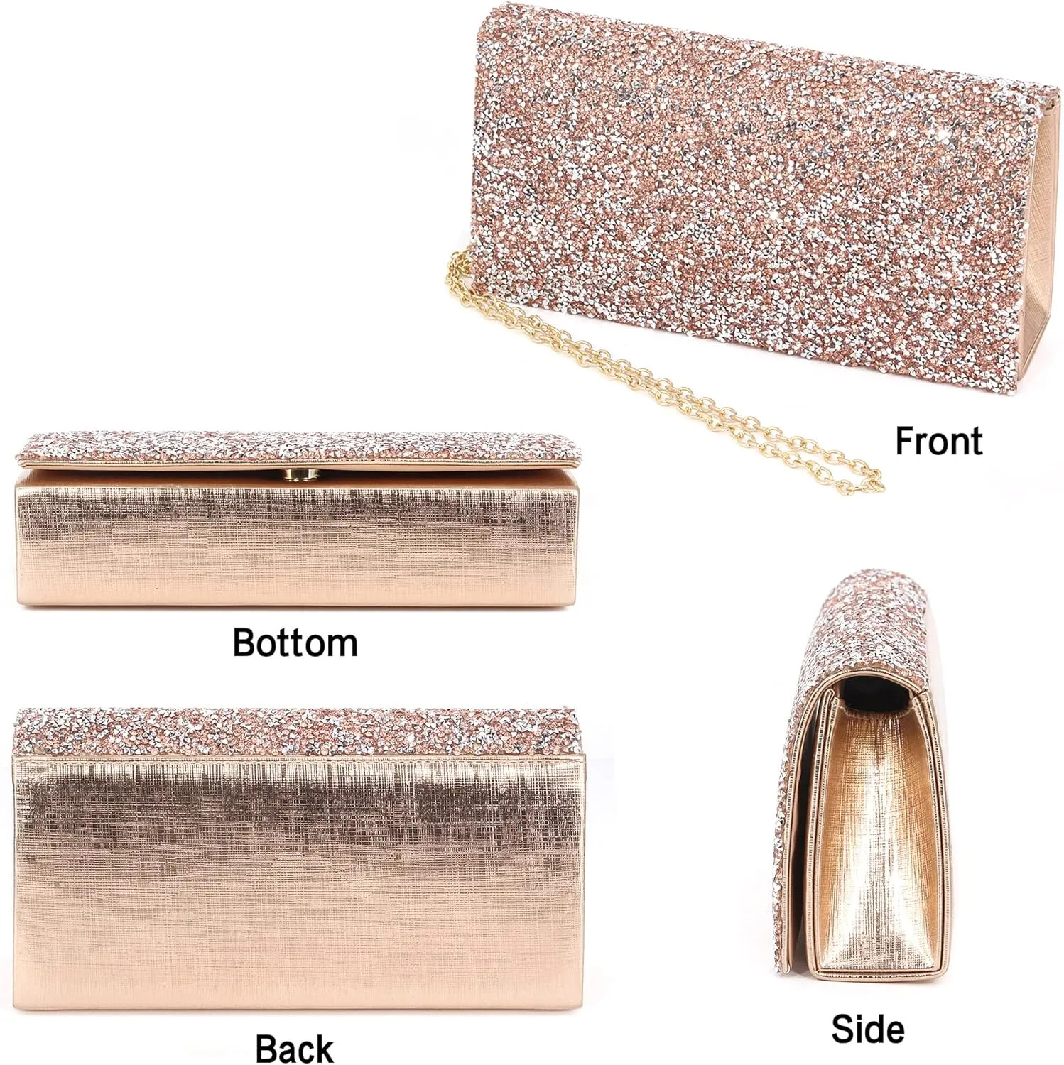 Naimo Bling Shiny Rhinestone Wedding Evening Party Clutch Handbag Purse