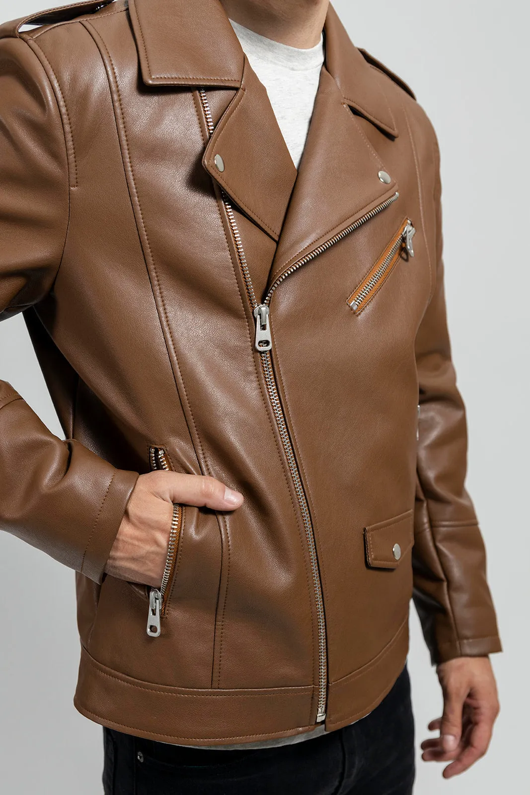 Nash Vegan Faux Leather Jacket