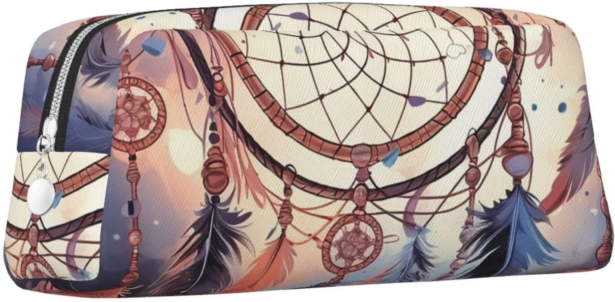 Native American Dream Catcher Makeup Bag Travel Cosmetic Bag for Women Men Pencil Case Zipper Toiletry Bag Purse