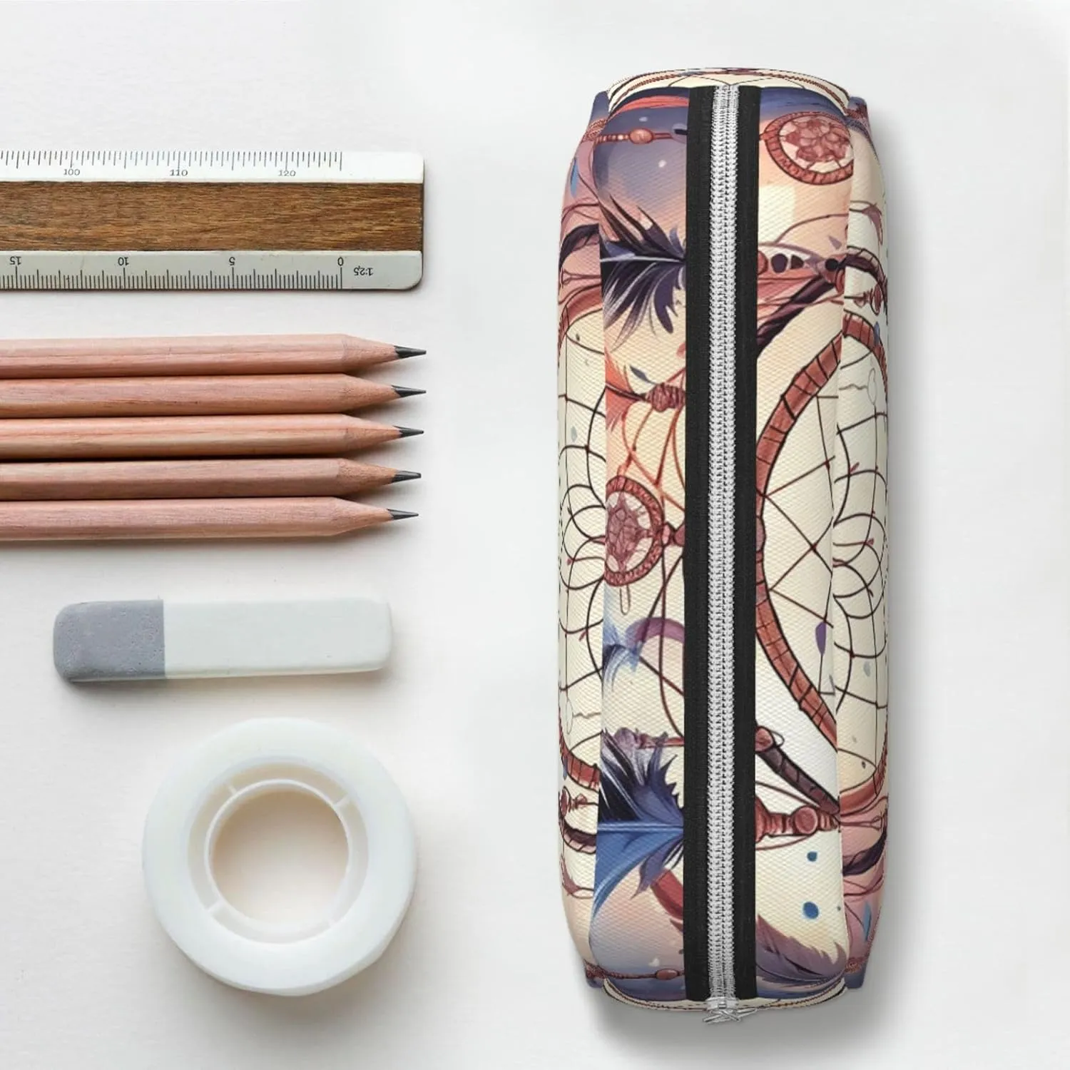 Native American Dream Catcher Makeup Bag Travel Cosmetic Bag for Women Men Pencil Case Zipper Toiletry Bag Purse