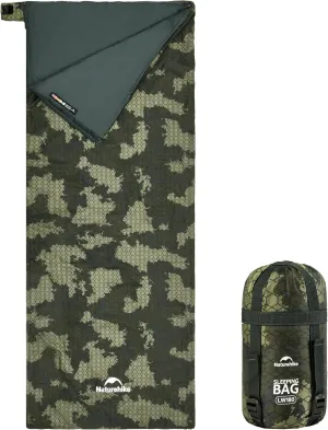 Naturehike Ultralight Sleeping Bag - Envelope Lightweight Portable, Waterproof, Comfort with Compression Sack - Great for 3 Season Traveling, Camping, Hiking, Jungle Green