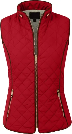 NE PEOPLE Women’s Quilted Vest – Reversible Lightweight Sleeveless Full Zip Up Faux Fur Lining Gilet Jacket with Pockets