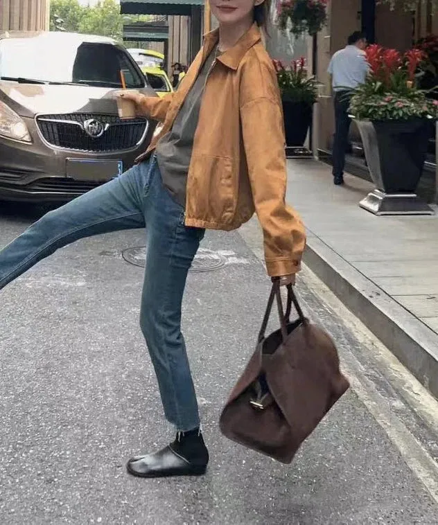 New Brown Large Capacity Capacity Handbag