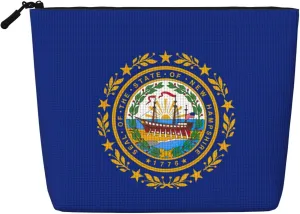 New Hampshire state flag print Cosmetic Bag Toiletry Bag Zipper Pouch Friendship Gifts for Birthday Christmas Graduation