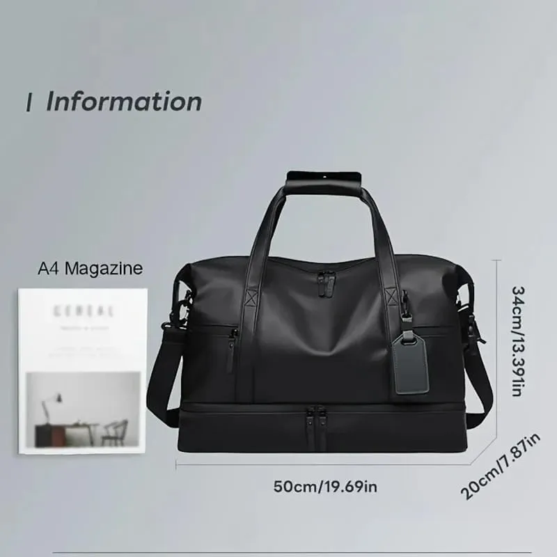 New Retro Short Trip Bag Large Capacity Duffel Motorcycle Training Travel Versatile Vacation Tote Waterproof Leisure Fitness Bag(1)