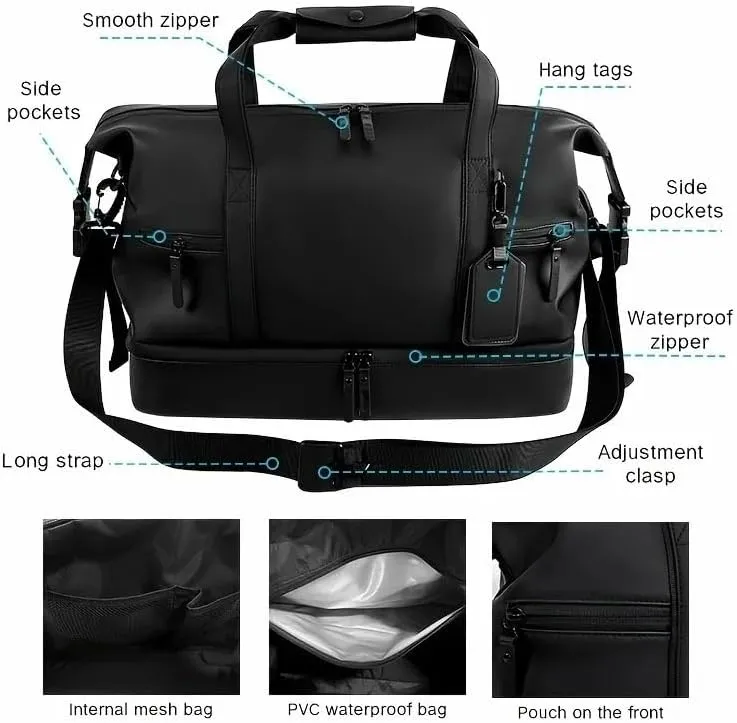 New Retro Short Trip Bag Large Capacity Duffel Motorcycle Training Travel Versatile Vacation Tote Waterproof Leisure Fitness Bag(1)