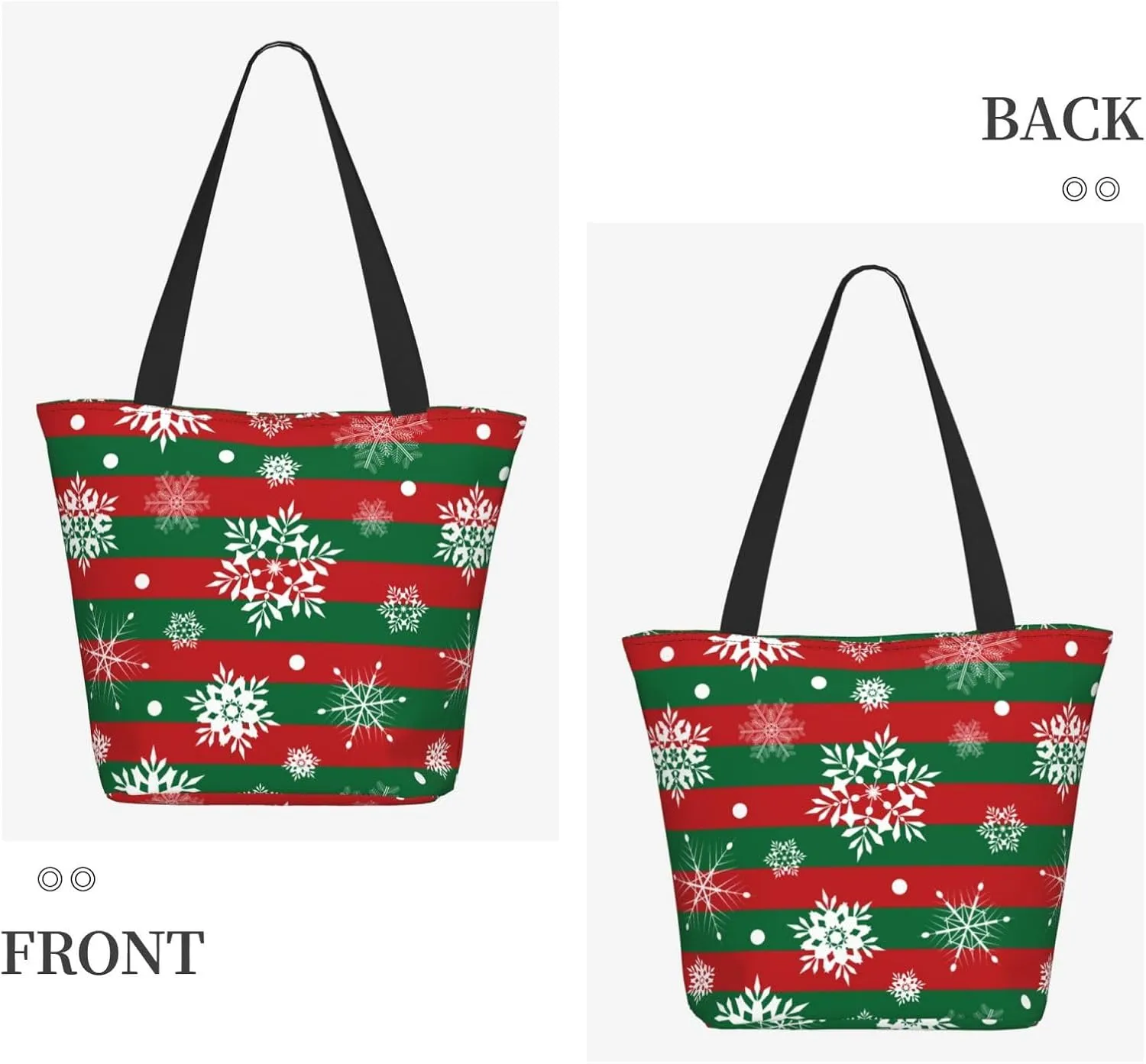 New Year Christmas Golden Openwork Shiny Snowflakes Tote Bag Women Reusable Shopping Bags Shoulder Bag