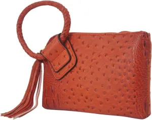 NGIL Women's Faux Leather Mini Wristlet Purse With Fringe Tassel, Wristlet Wallet Women's Handbag