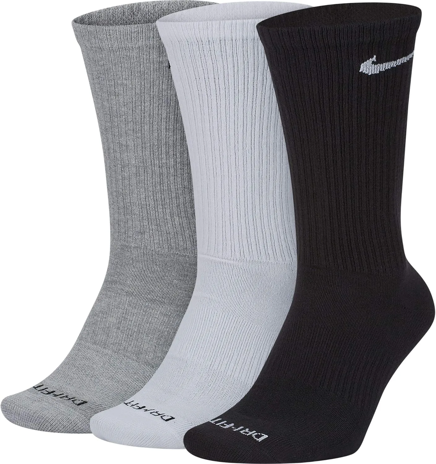 Nike Everyday Plus Lightweight Crew Socks, 3 Pair - SX6891 (Multi-Color 916, Large)