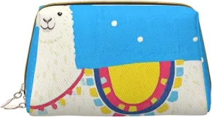 No Drama Llama Print Travel Makeup Bag, Women's Large Capacity Makeup Bag, Waterproof Portable Bag, Open Flat Makeup Bag