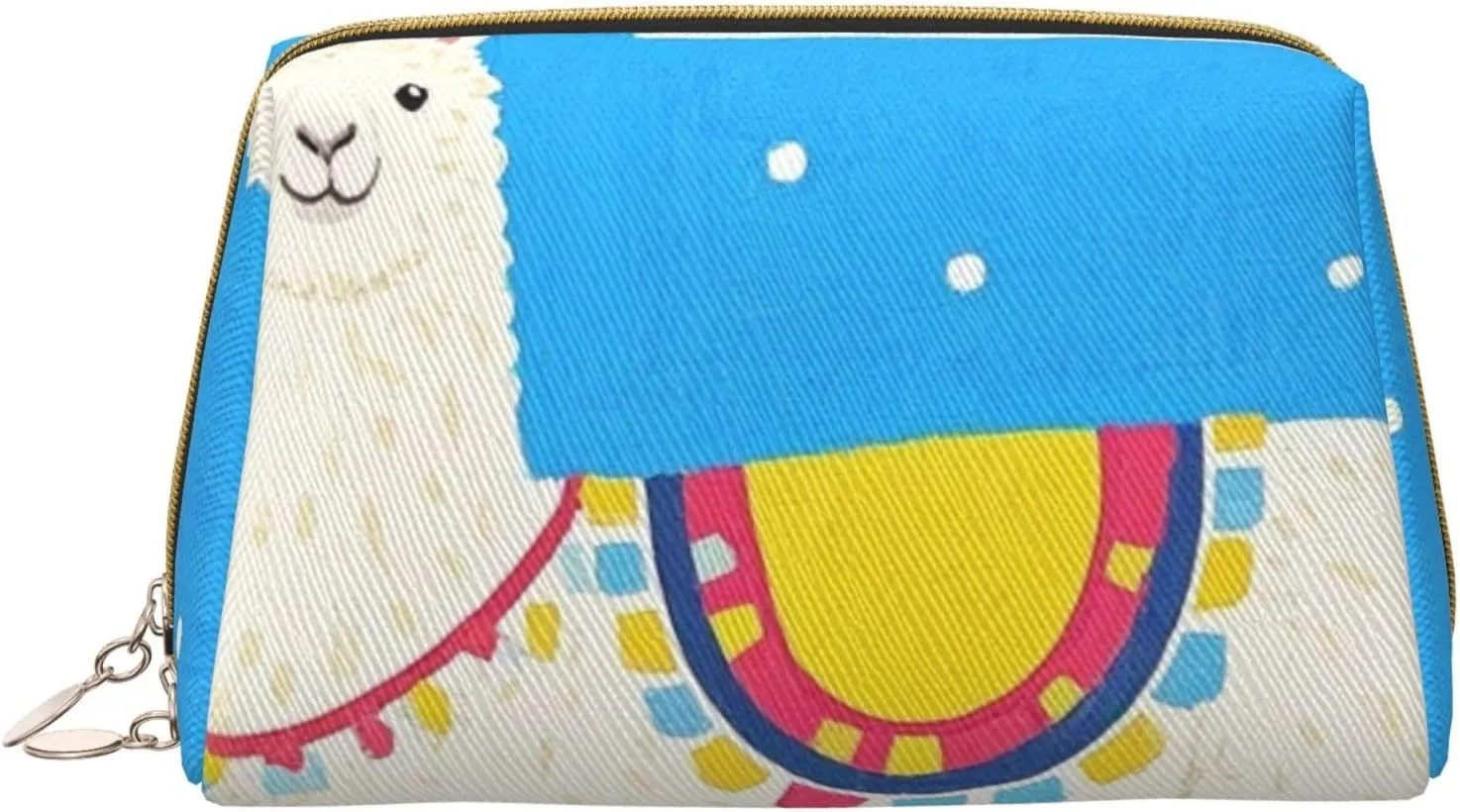 No Drama Llama Print Travel Makeup Bag, Women's Large Capacity Makeup Bag, Waterproof Portable Bag, Open Flat Makeup Bag