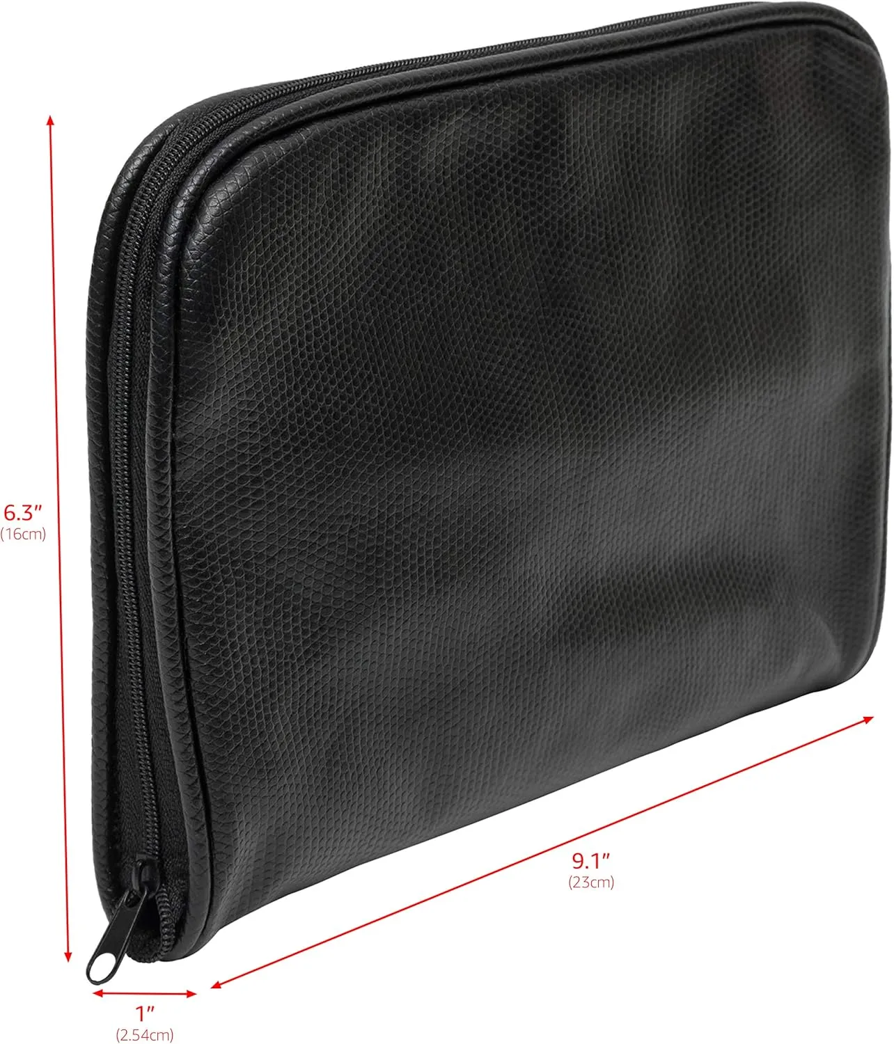 Noble Travel Jewelry Pouch - Compact Jewelry Travel Organizer with Zipper Closure and Pocket - Travel Jewelry Organizer (Large) Black