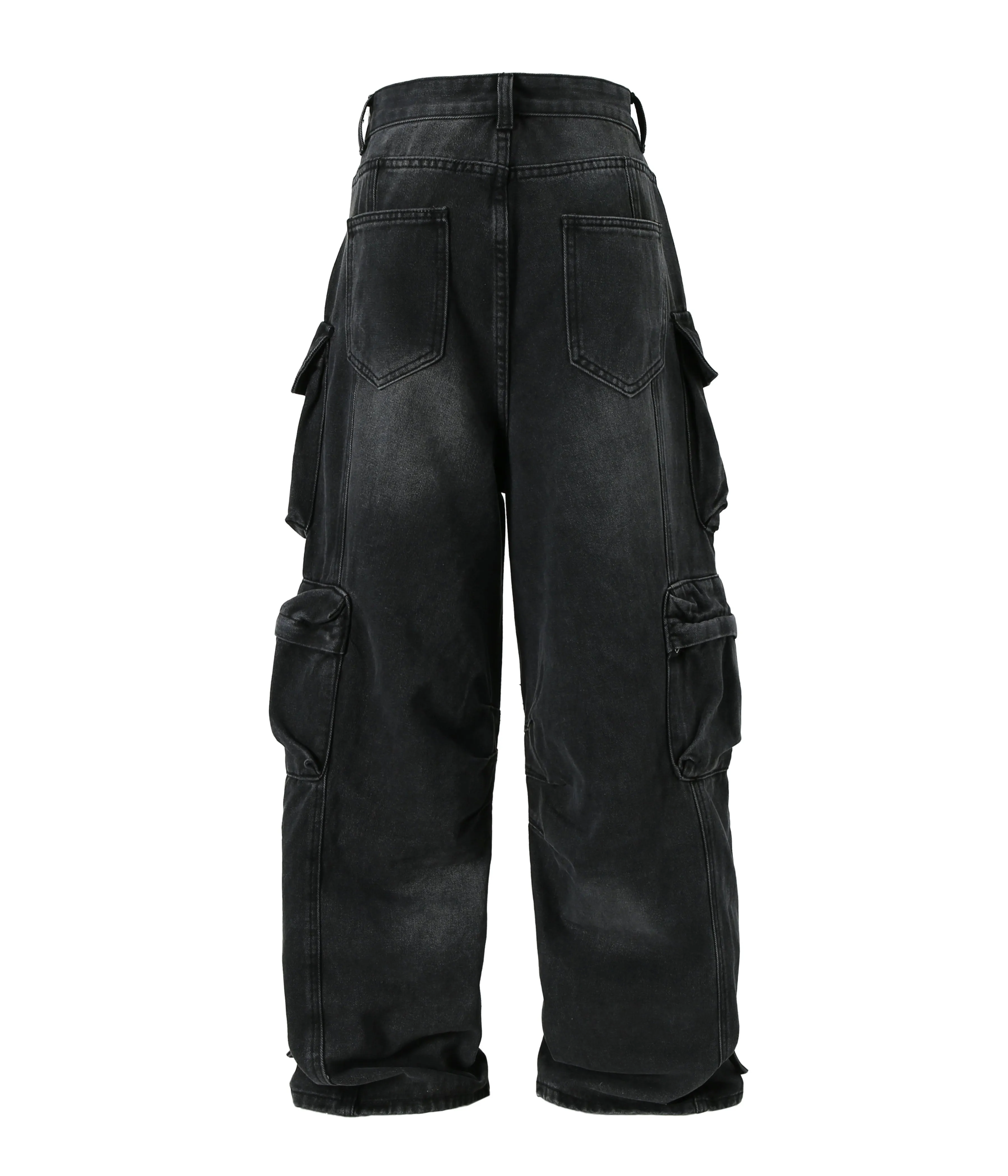 NOIR DISTRESSED CARGO DENIM