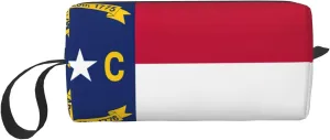 North Carolina state flag print Large Capacity Travel Makeup Case Organizer Makeup Bag Portable Cosmetic Bag For Women