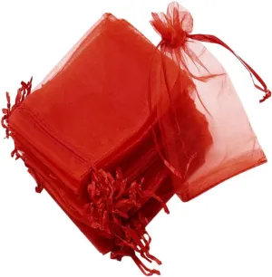 NULYLU 100pcs Drawstring Gauze Bag Candy Pouch for Party Bag Portable Jewelry Storage Pouch Compact Durable